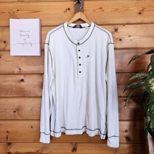 Orvis Henley‎ Thermal Shirt Waffle Knit Long Sleeve Pullover Embroidered Size XL